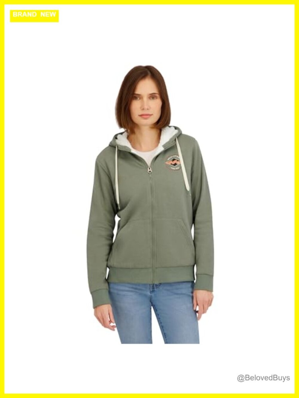Women's Full Zip Sherpa Lined Hoodie Jacket